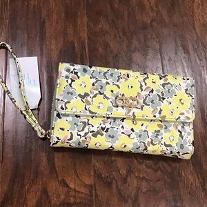 Floral Yellow Clutch Bag